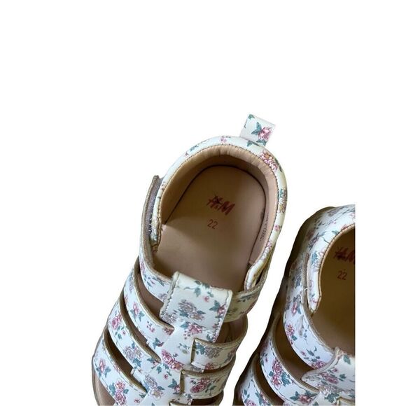 H&M Toddler Girl Summer Sandals size 6 Floral White - Picture 5 of 10